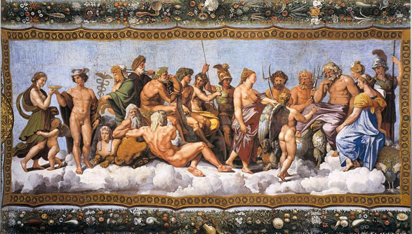 Griekse goden, geschilderd door Rafaël